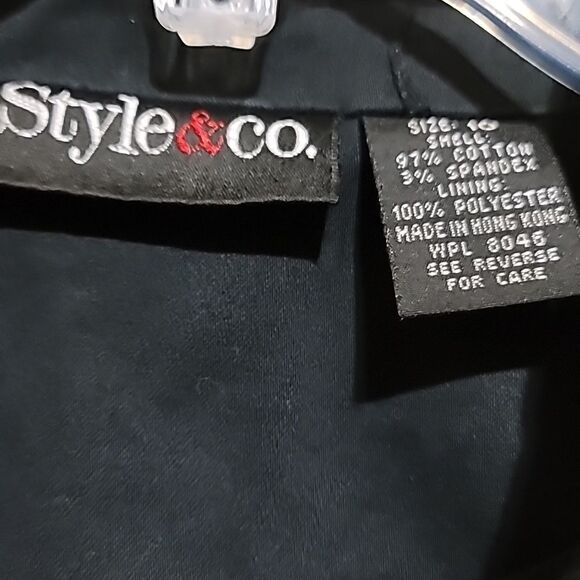 Style and Company Women's Black Coat Sz 10 - Picture 6 of 6